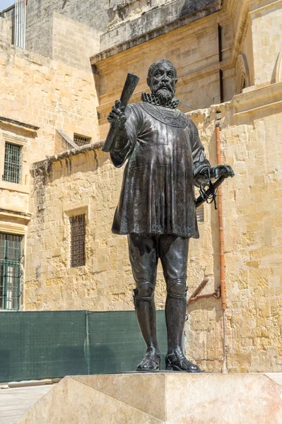 Jean Valette Statue Valletta Malta — Stock Photo, Image
