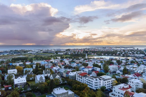 Vista Reykjavik Dalla Cima Della Chiesa Hallgrmskirkja Immagine Stock