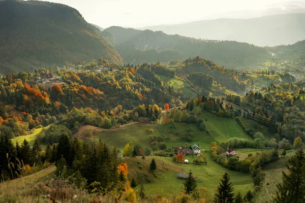 Landschap Uitzicht Vanaf Berg Dorp Bergen — Stockfoto