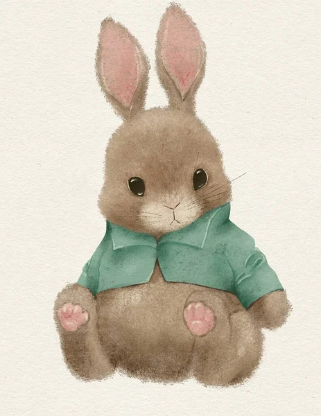卡通动物宝宝兔宝宝插图 — 图库照片