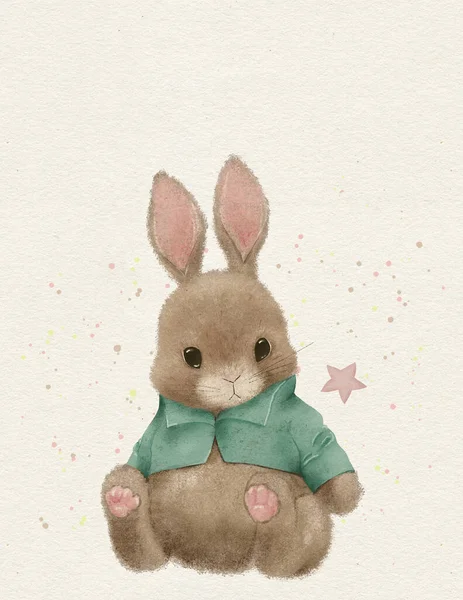 Çocuk Odası Sanat Dekoru Doğum Günü Tavşanı Bebek Odası Posteri — Stok fotoğraf