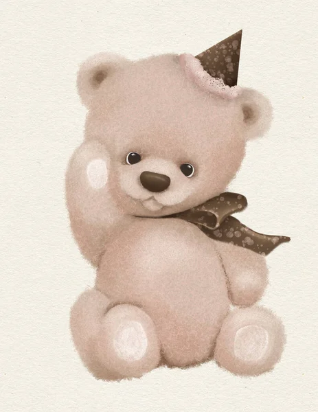 Urso Pelúcia Animal Bonito Para Decoração Quarto Crianças Cartão Saudação — Fotografia de Stock