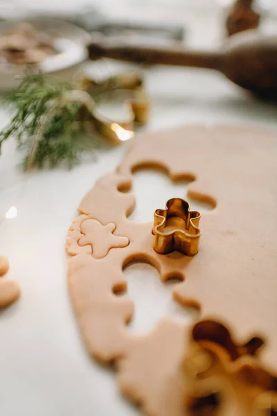 Homemade Sweet Pastry Gingerbread Ginger Man Mockup — Stock Photo, Image