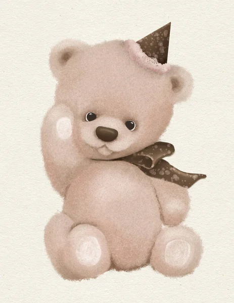 玩具熊 可爱的动物 用于儿童房装饰 林地插图 — 图库照片