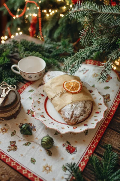 Yapımı Tatlı Pasta Noel Ziyafeti Kış Tatili Hediyesi — Stok fotoğraf