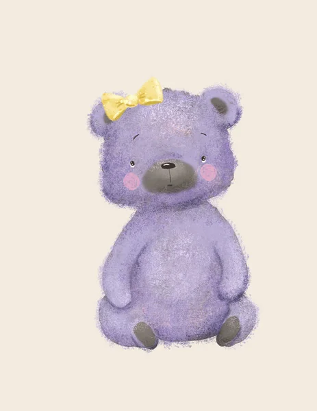 Teddy bear, cute animal for children\'s room decoration, greeting card, woodland illustration, cartoon bear
