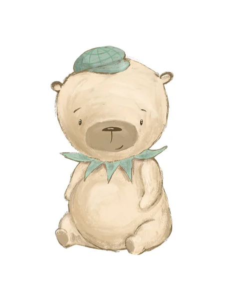 Малюнок Мультфільму Ведмедя Милий Милий Плюшевий Ведмедик Ілюстрація Дитячої Книги — стокове фото