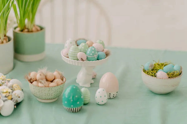 Easter Decor Pastel Colors Easter Interior Decoration — Fotografia de Stock