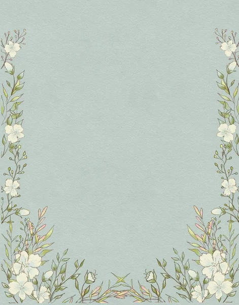 Festive Background Wedding Birthday Invitation Background Pastel Colors Floral Frame — Foto Stock