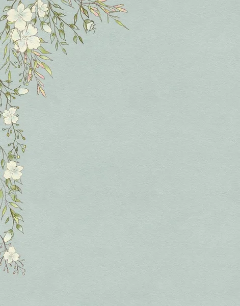 Festive Background Wedding Birthday Invitation Background Pastel Colors Floral Frame — Stockfoto