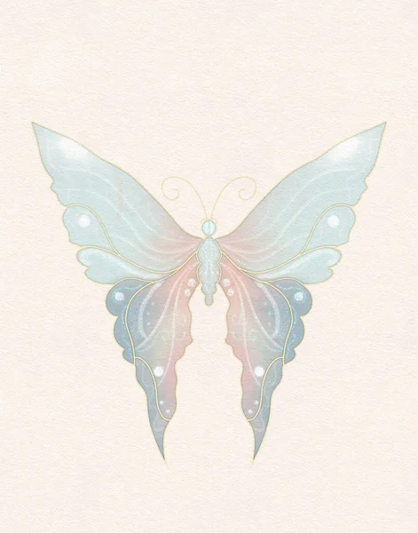 Papillon Pastel Dessin Vintage Ailes Papillon — Photo