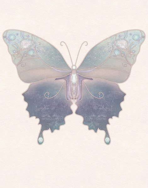 Πεταλούδα Παστέλ Vintage Σχέδιο Πεταλούδα — Φωτογραφία Αρχείου