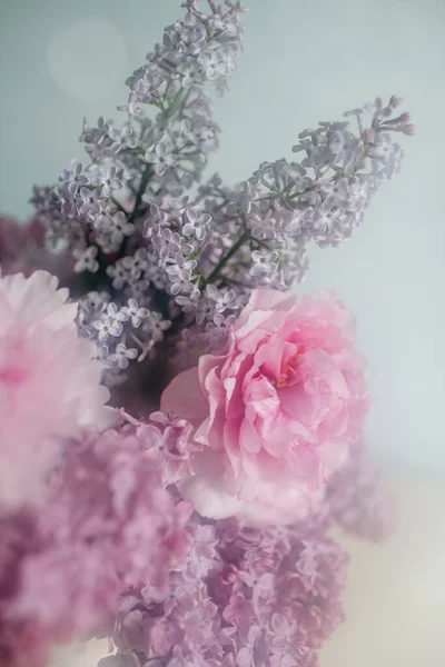 Paarse Verse Bloemen Lila Boeket Bloemen Elegant — Stockfoto