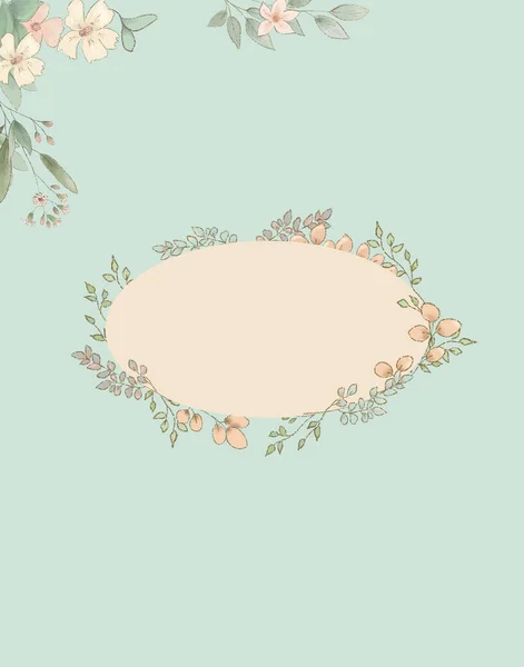 Cartão Férias Convite Férias Com Padrão Floral Cores Pastel Padrão — Fotografia de Stock