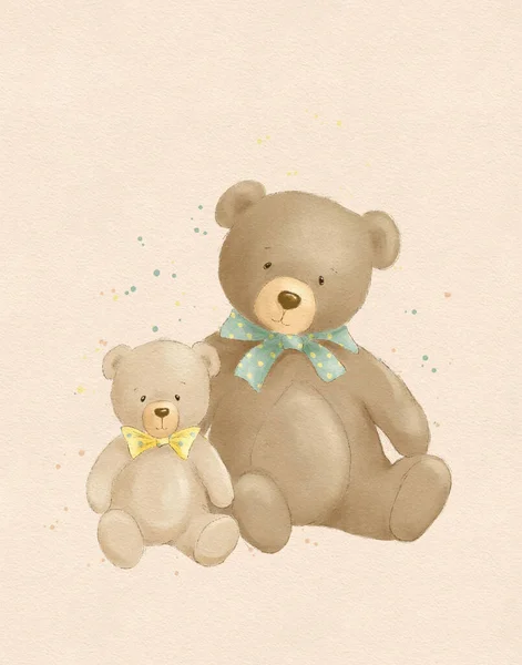 Desenho Bonito Urso Ilustração Animal Para Crianças Cartão Feriado Dia — Fotografia de Stock
