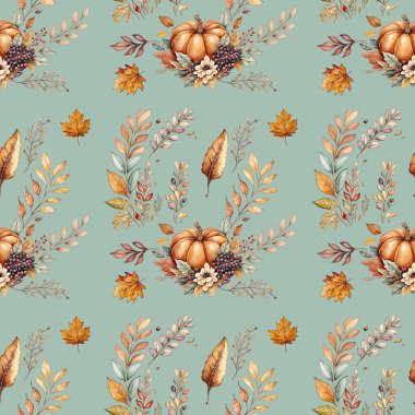 Sonbahar tatili, doğum günü ya da bebek partisi için davetiye dekorasyonu ve tasarımı için sonbahar suluboya seti