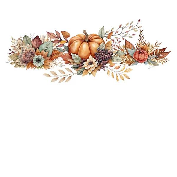 Herbst Aquarell Set Zur Dekoration Und Gestaltung Von Einladungskarten Für — Stockfoto