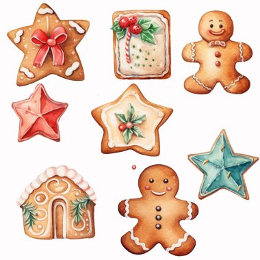 Noel için zencefilli kurabiye, hediye kurabiyeleri, Noel desenleri.