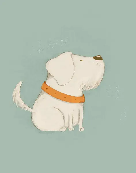 Pastel Renkte Sevimli Bir Köpek Çizimi Telifsiz Stok Imajlar
