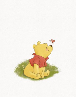 Winnie the Pooh bebek ayı illüstrasyonu çocuk partisi için