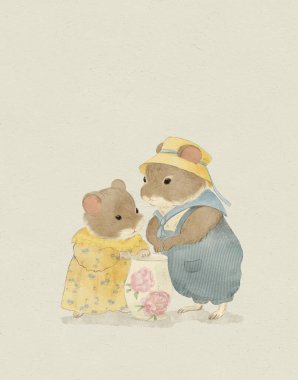 Woodland Suluboya Hayvan Bebek Elbiseleri Kumaşı ve Albüm, bebek partisi davetiyesi, tebrik kartı, duvar sanatı, kartpostal