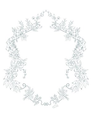 Beyaz arka planda çiçek çerçevesi, minimalist tarzda tatil davetiyesi