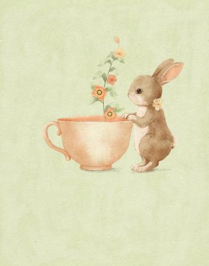 Woodland Suluboya Hayvan Bebek Elbiseleri Kumaşı ve Albüm, bebek partisi davetiyesi, tebrik kartı, duvar sanatı, kartpostal