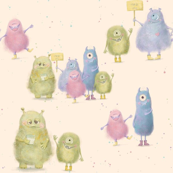 Cute Fluffy Monster Halloween Holiday Party Stock Image