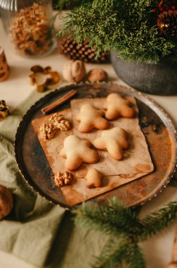 Noel Kurabiyeleri Zencefilli Ekmek Adam Ev Yapımı Vintage Biçimi