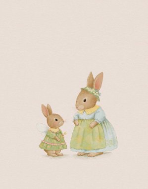 Woodland Suluboya Hayvan Bebek Elbiseleri Kumaşı ve Albüm, davetiye, tebrik kartı, duvar sanatı, kartpostal