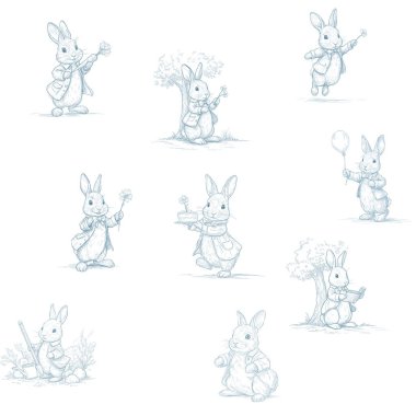 Desen Hikayesi Biçimi Orman Tavşanları