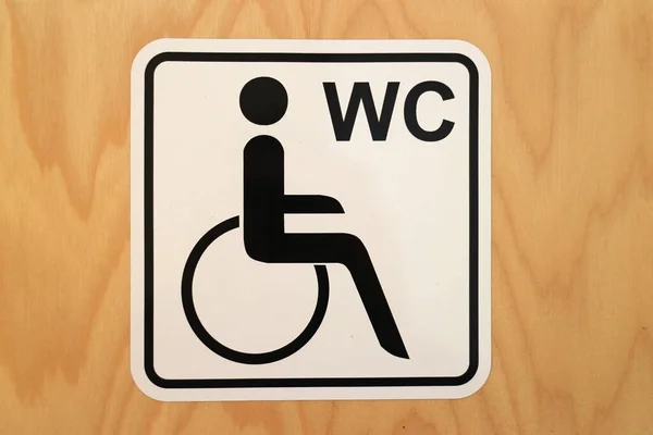 Señal Con Icono Para Baño Para Personas Con Discapacidad — Foto de Stock