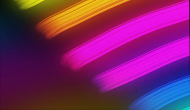 Renkli neon vuruşlar ve canlı renkler çarpıcı bir arka plana uyum içinde harmanlanarak yaratıcılığı ve modern sanatsal tasarımı çağrıştırıyor. Canlı sanatsal veya soyut temalı tasarımlar için ideal.