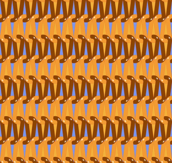 Векторное Стилизованное Изображение Переплетения Коричневых Оранжевых Петель Образующих Повторяющийся Шаблон — стоковый вектор