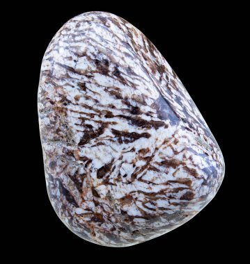 Natural Stone Hematite with Polished Surface. Item for The Collection. Isolated On Black Background 