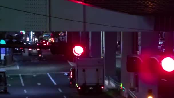 Tokyo Daki Şehir Sokağındaki Trafik Sıkışıklığının Gece Mesaisi Yüksek Kalite — Stok video