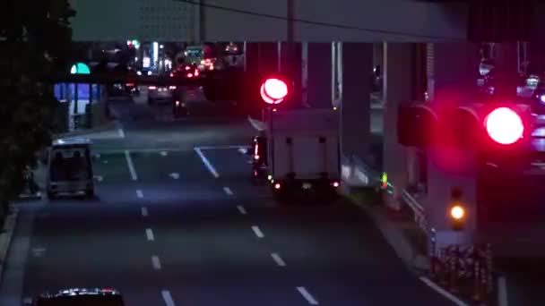 Timelapse Nuit Embouteillage Dans Rue Urbaine Tokyo Inclinaison Long Terme — Video