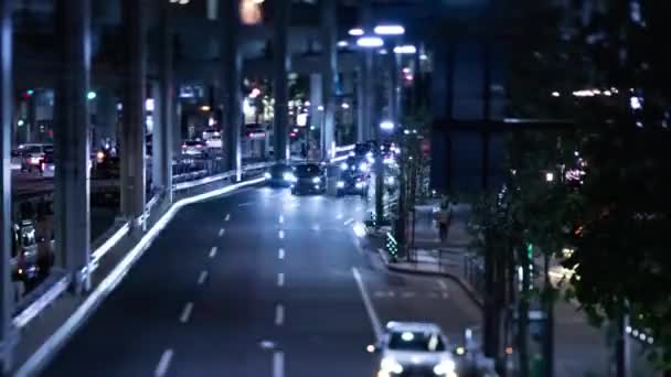 Une Nuit Timelapse Embouteillage Miniature Rue Urbaine Tokyo Incliner Images — Video