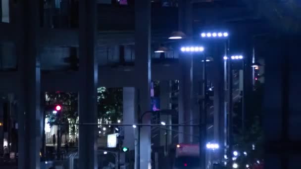 Tokyo Daki Şehir Sokağındaki Trafik Sıkışıklığının Gece Mesaisi Yüksek Kalite — Stok video