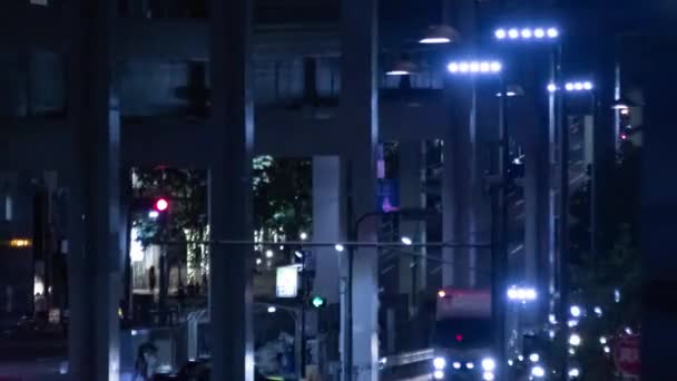 Ein Nächtlicher Zeitraffer Des Staus Auf Der Stadtstraße Tokio Lang — Stockvideo