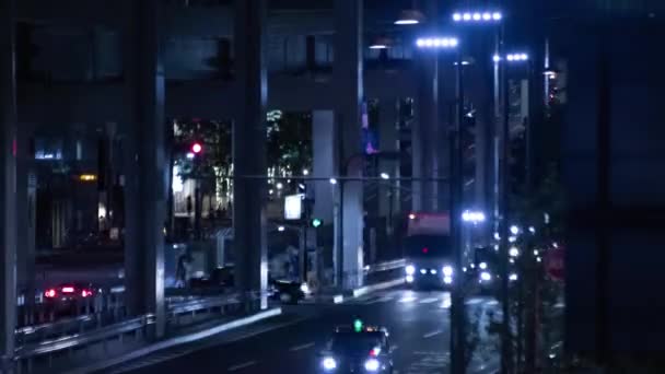 Tokyo Daki Şehir Sokağındaki Trafik Sıkışıklığının Gece Kayması Yüksek Kalite — Stok video