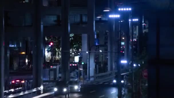 Malam Yang Penuh Kemacetan Lalu Lintas Jalan Perkotaan Tokyo Rekaman — Stok Video