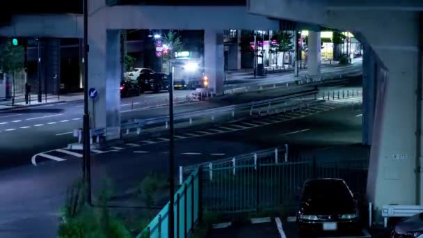 Sebuah Malam Tilapse Kemacetan Lalu Lintas Jalan Perkotaan Tokyo Rekaman — Stok Video