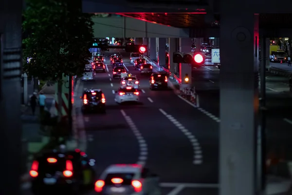 Egy Éjszakai Dugó Tokiói Városi Utcában Kiváló Minőségű Fotó Minato — Stock Fotó