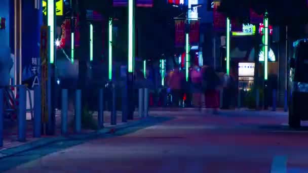 Sebuah Malam Tilapse Kerumunan Kota Neon Shinjuku Tokyo Distrik Shinjuku — Stok Video