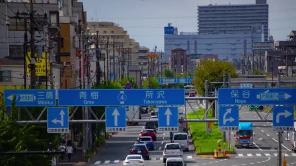 Tokyo Daki Şehir Sokağındaki Trafik Sıkışıklığının Zamanlaması Yüksek Kalite Görüntü — Stok video