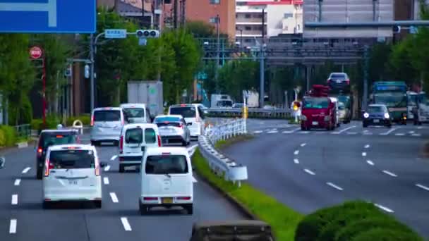 Ένα Timelapse Από Μποτιλιάρισμα Στο Αστικό Δρόμο Στο Τόκιο Μακρινό — Αρχείο Βίντεο