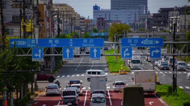 Timelapse Trafikstockning Den Urbana Gatan Tokyo Långsökt Högkvalitativ Film Tokyo — Stockvideo
