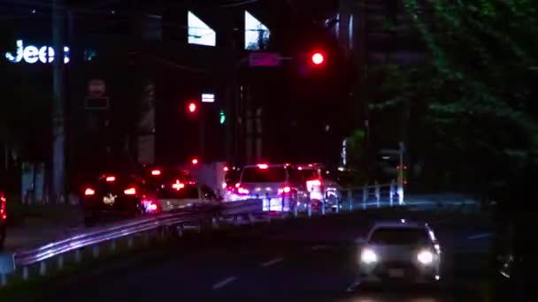 Noc Strávená Dopravní Zácpě Ulici Centru Tokia Nishitokyo Okres Higashifushimi — Stock video