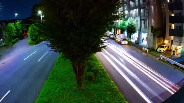 Ένα Νυχτερινό Timelapse Από Μποτιλιάρισμα Στο Κέντρο Του Δρόμου Στο — Αρχείο Βίντεο